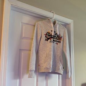 Superdry Gray Floral Drawstring Hoodie